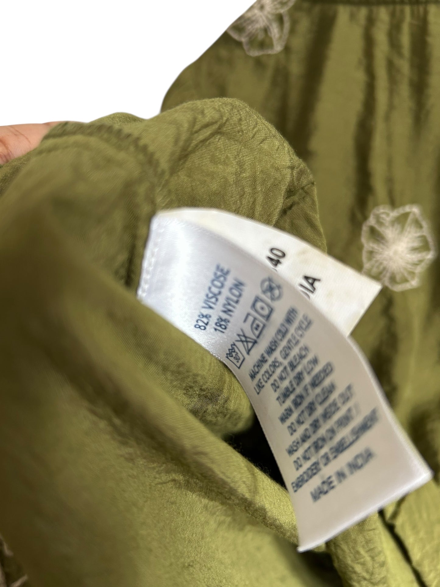 US Polo Green Embroidered Top