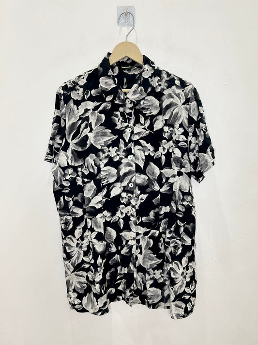 B&W Floral Shirt