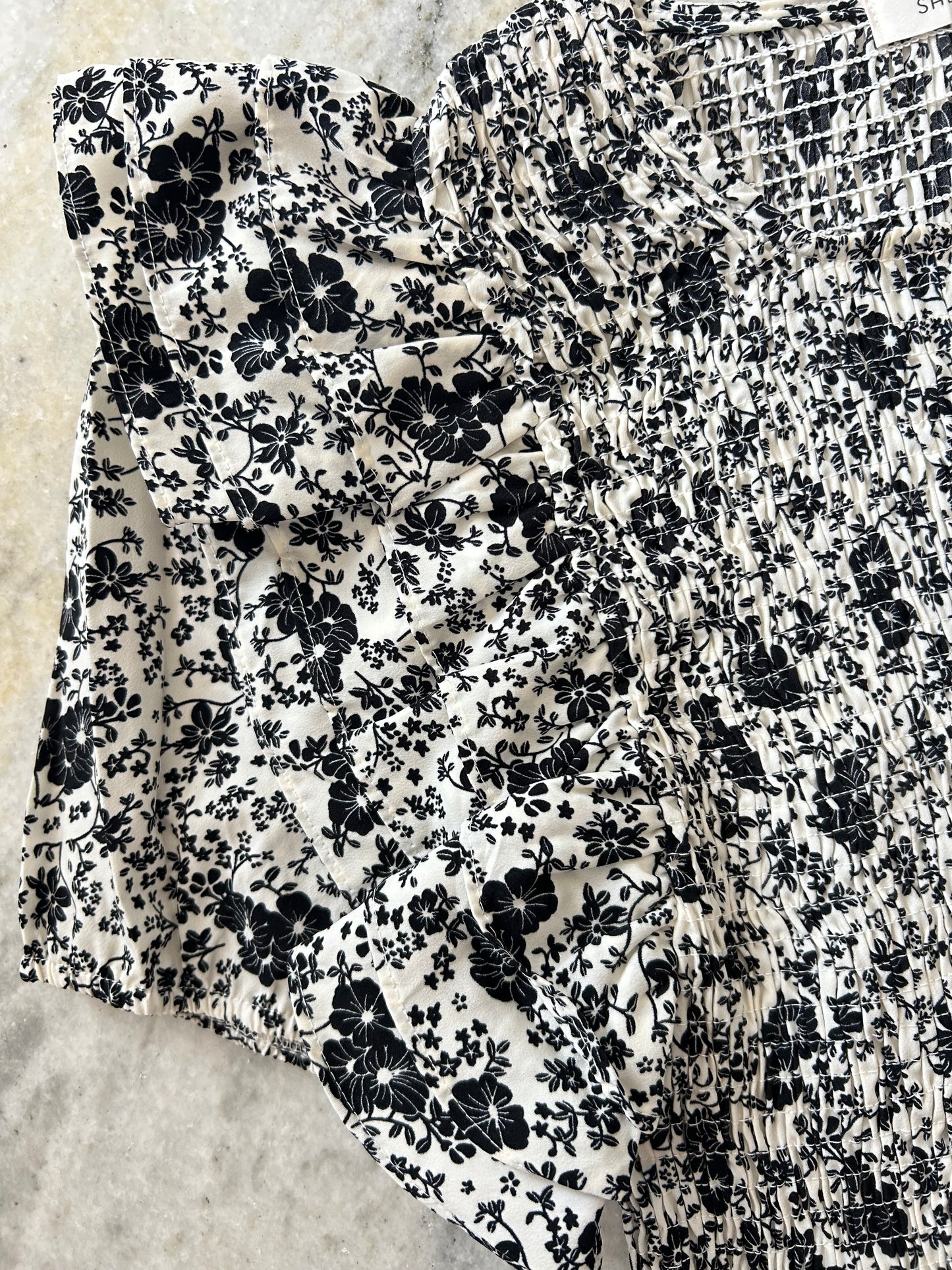Floral Shirred Top