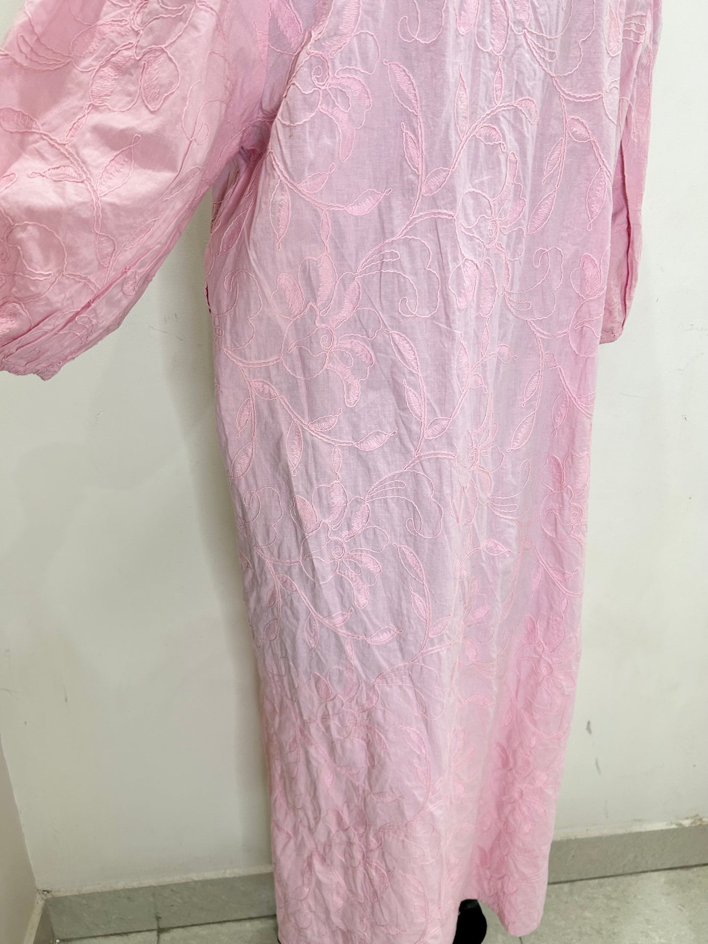 Pink Embroidered Cotton Dress