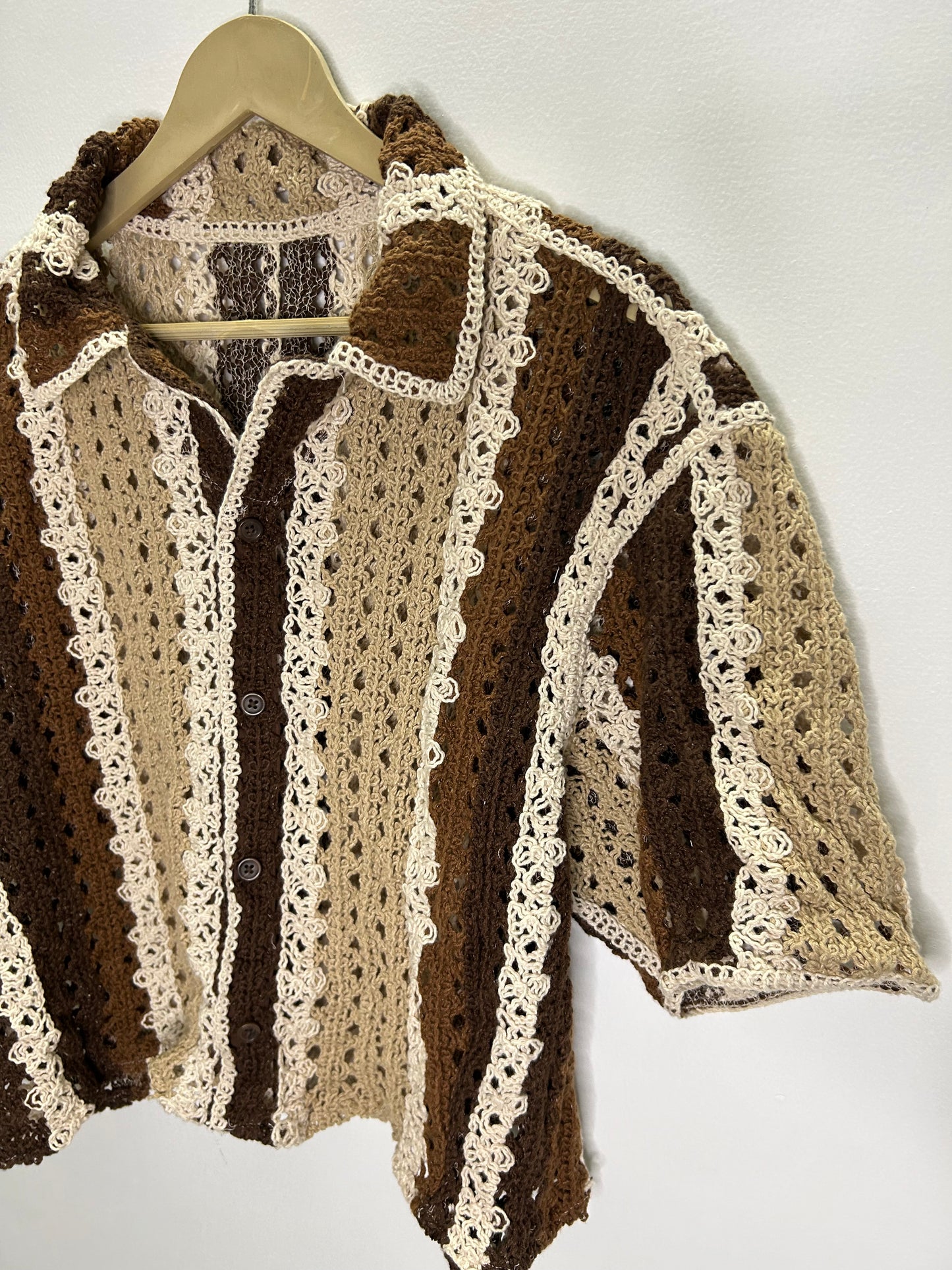 Brown Crochet Shirt