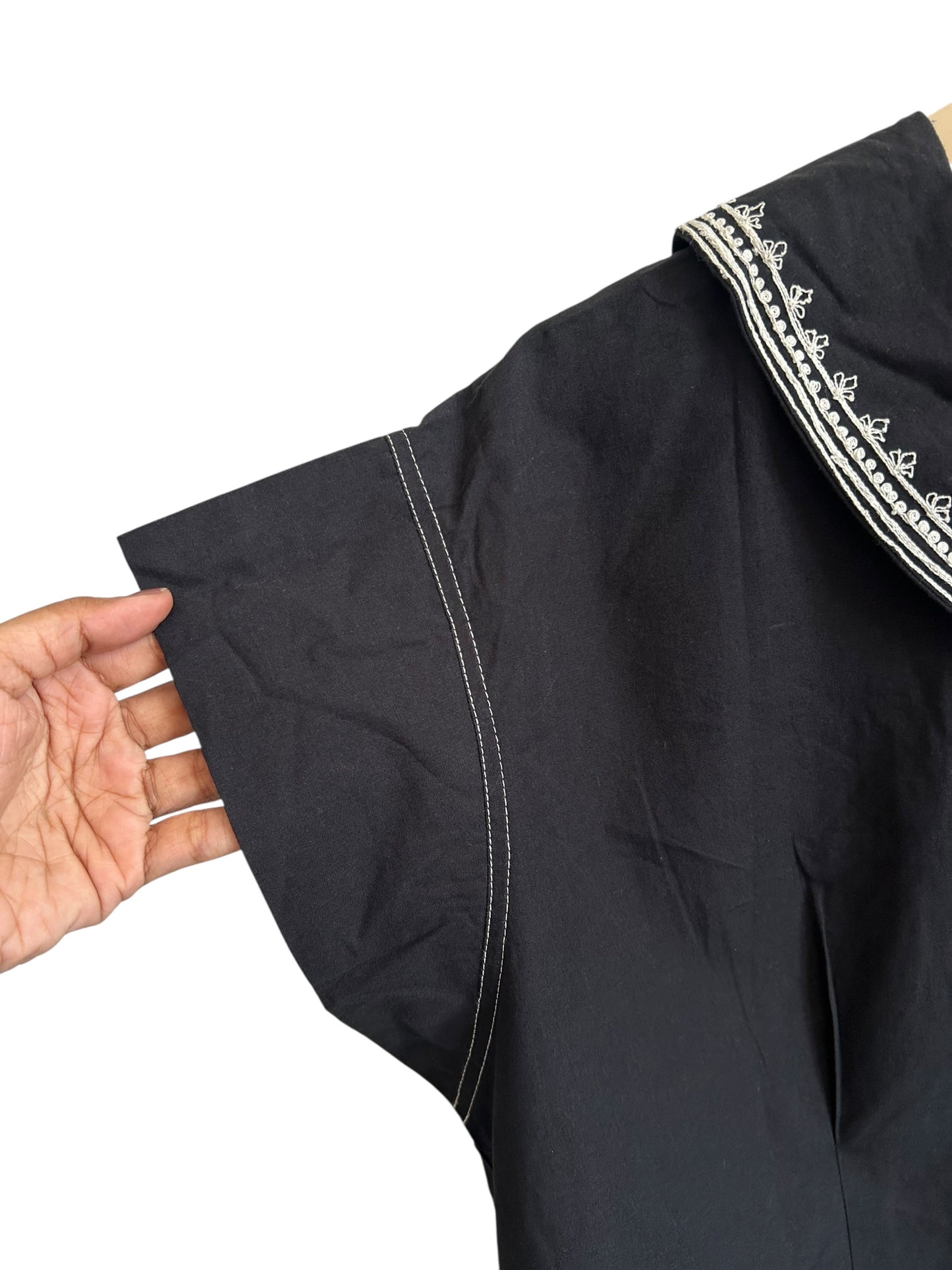 Black embroidered top