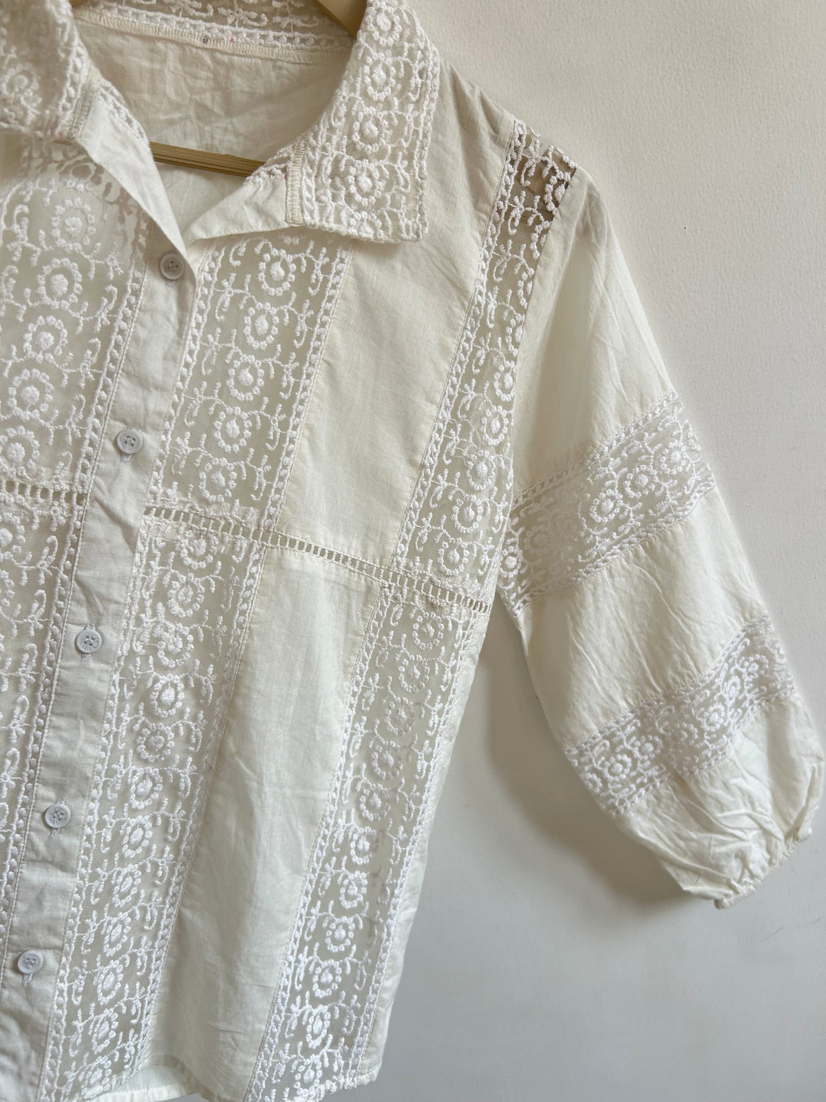 Lace Cotton Shirt: 38”
