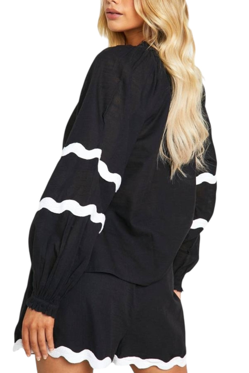 Boohoo Black Cotton Top