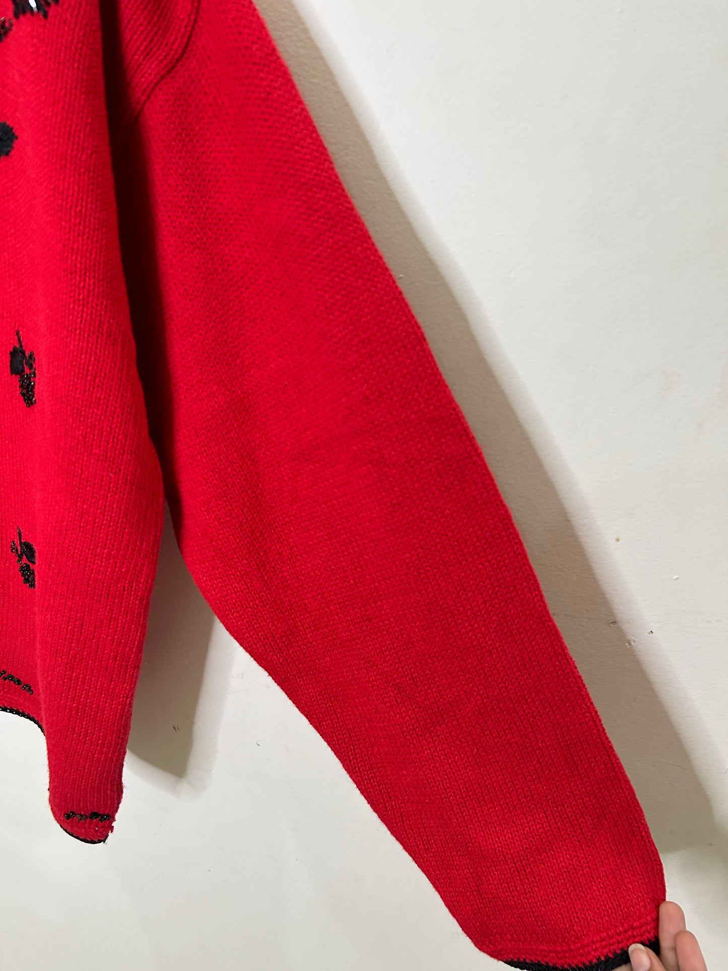 Red Embellished Sweater