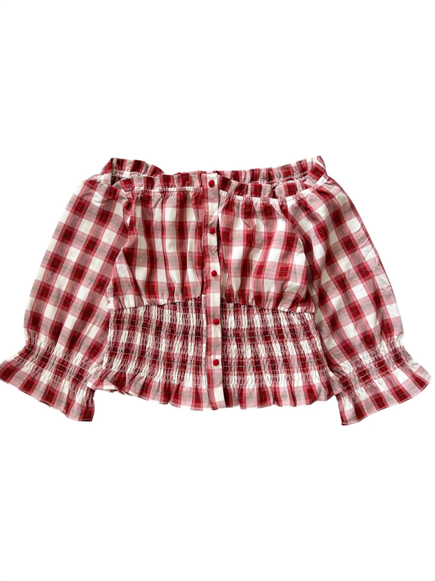 Checkered Off-Shoulder Top