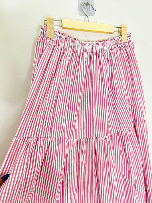 Pink Striped Skirt