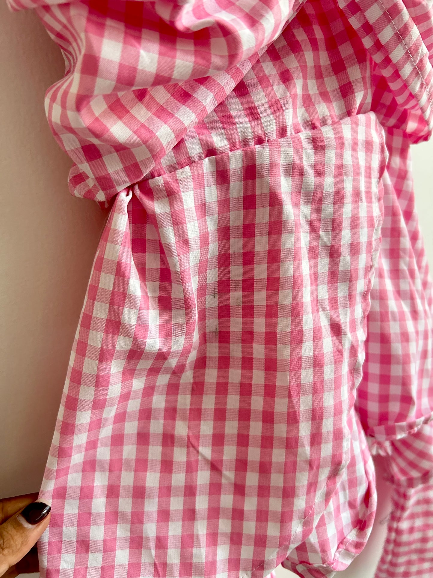 Gingham Pink Top