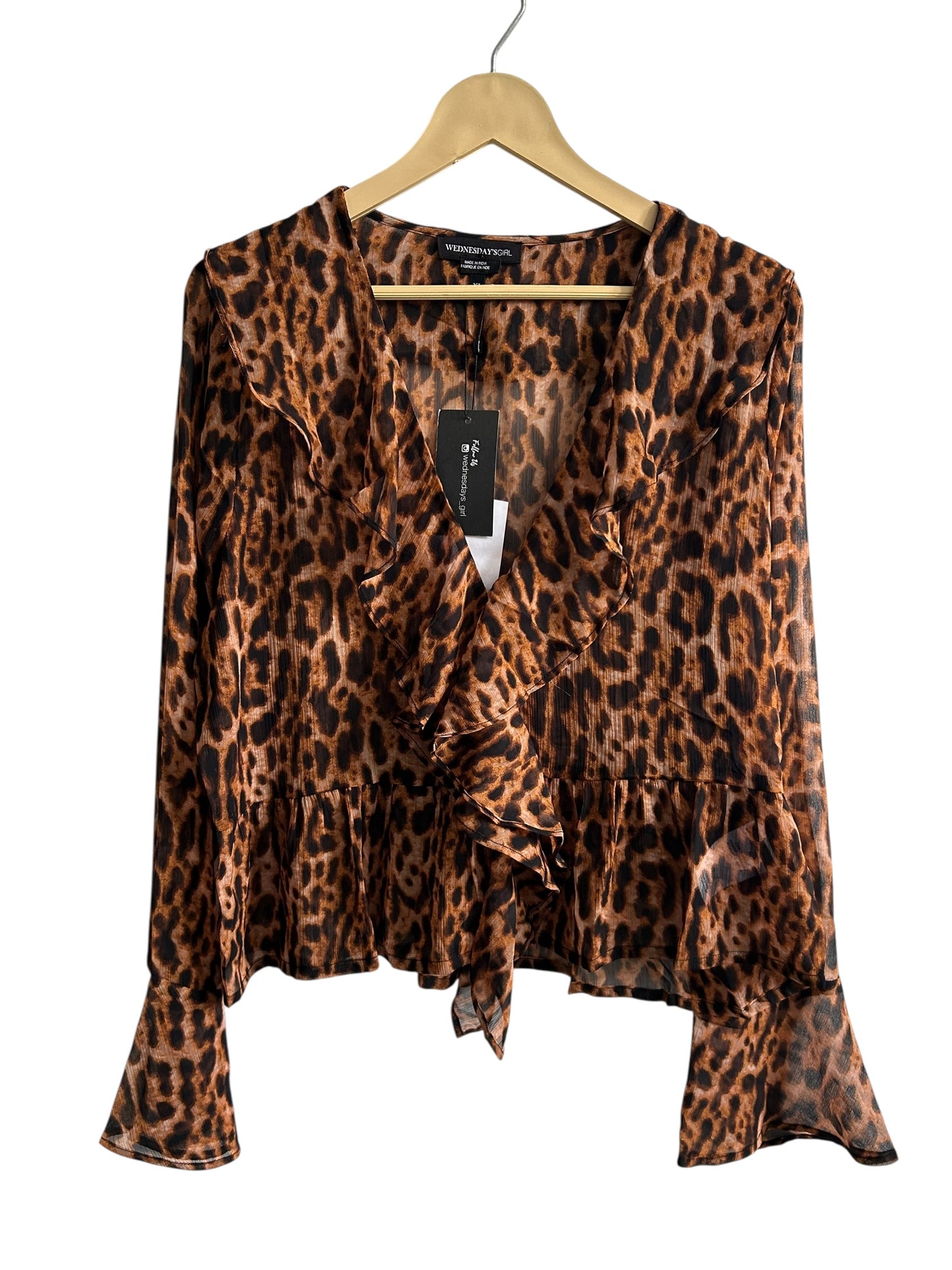 Leopard Ruffle Top