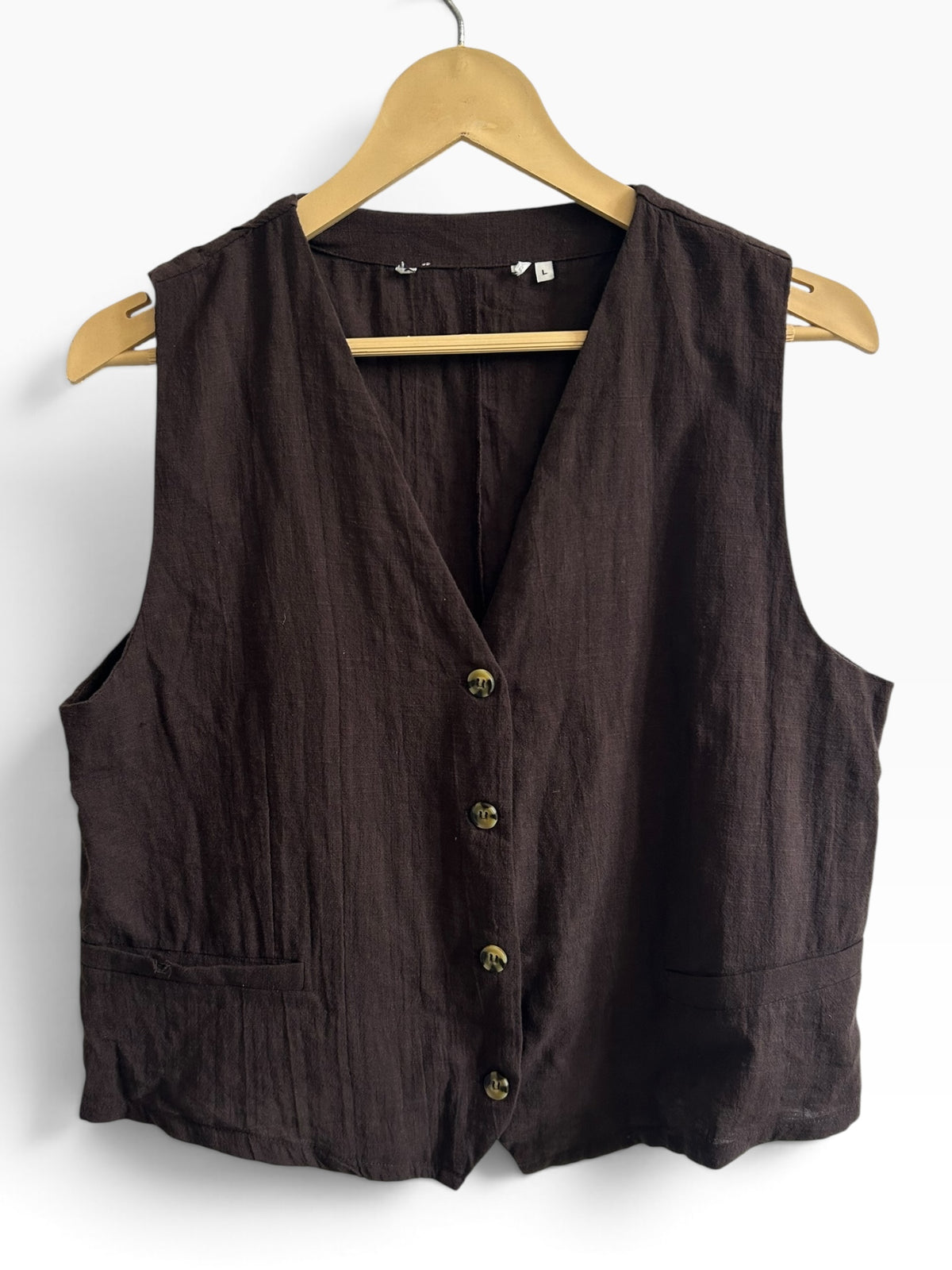 Brown Cotton Vest: 38”
