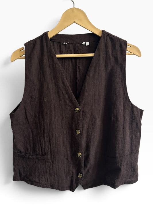 Brown Cotton Vest: 38”