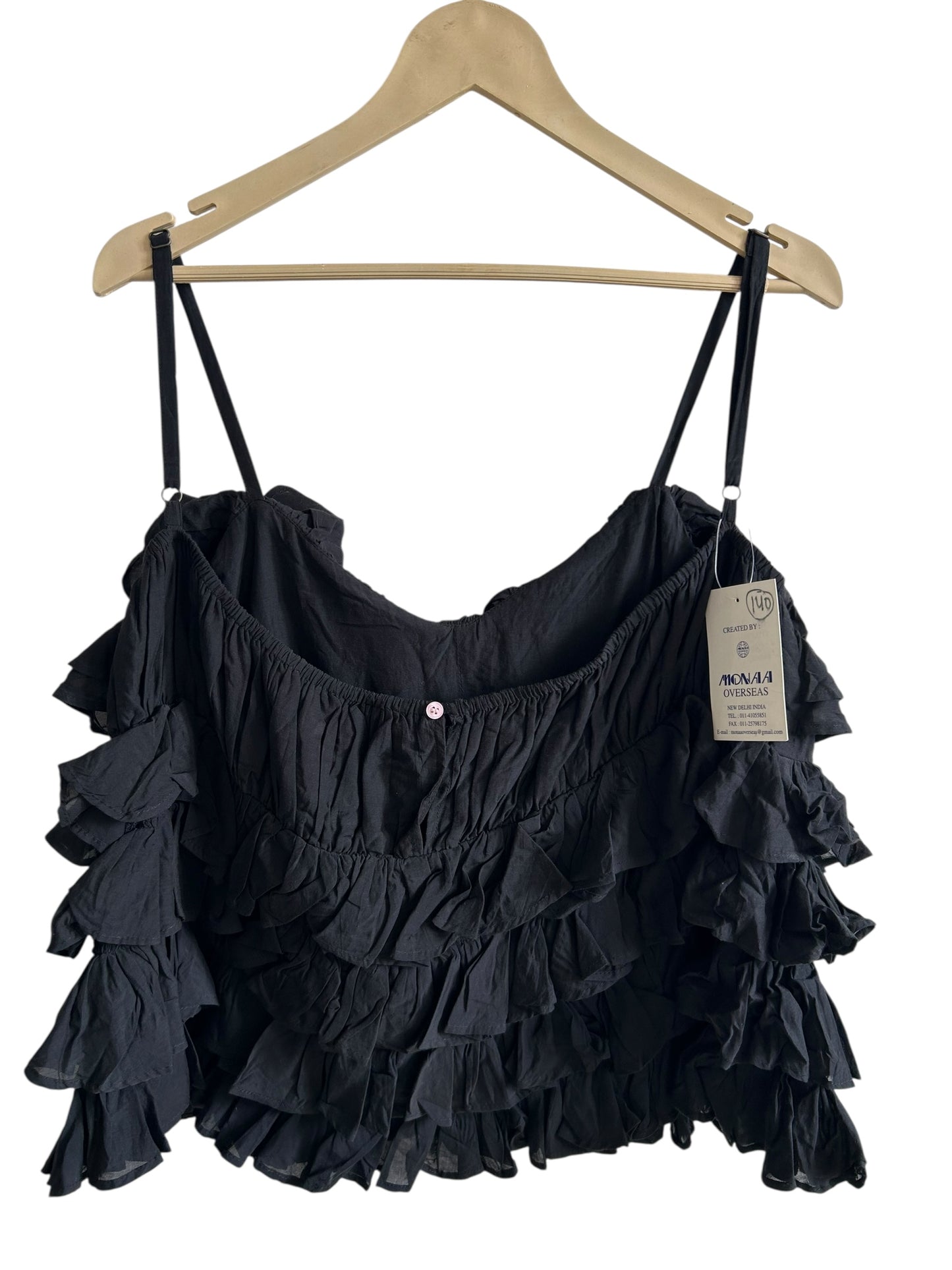 Black Ruffle Top