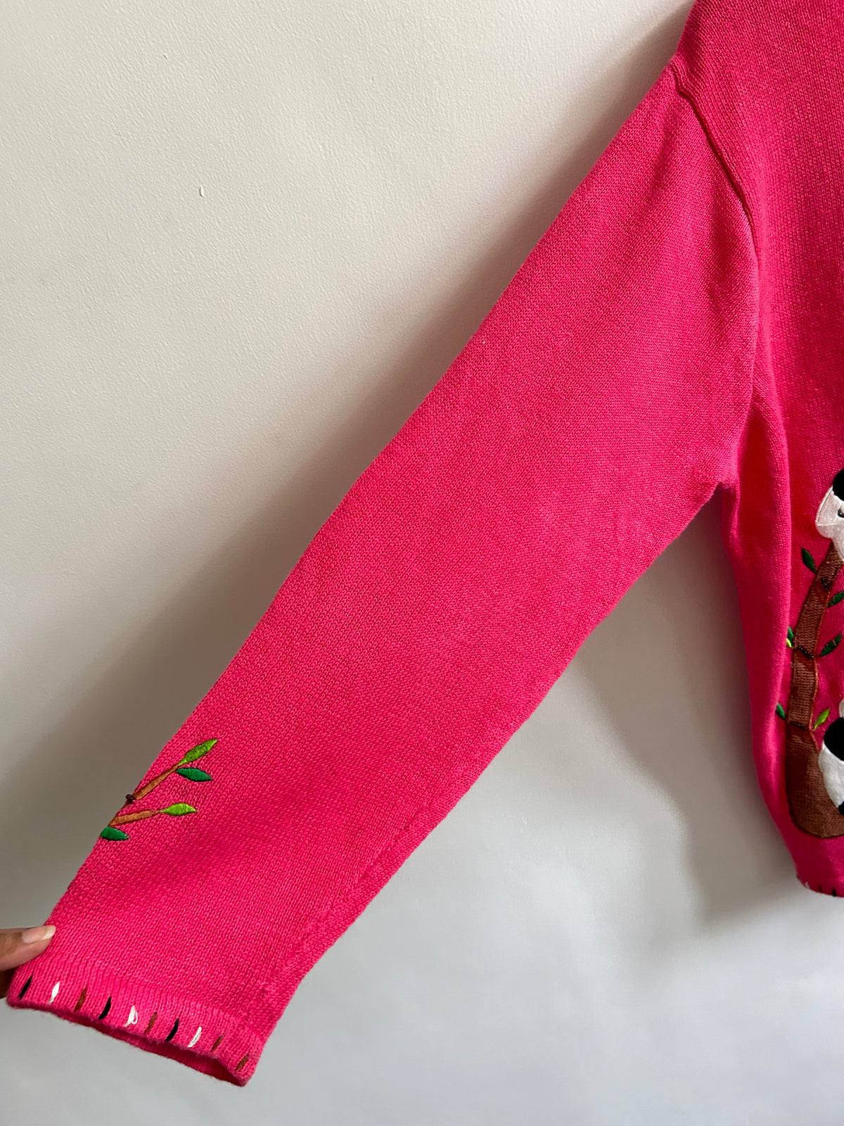 Panda Bamboo Forest Pink Cardigan