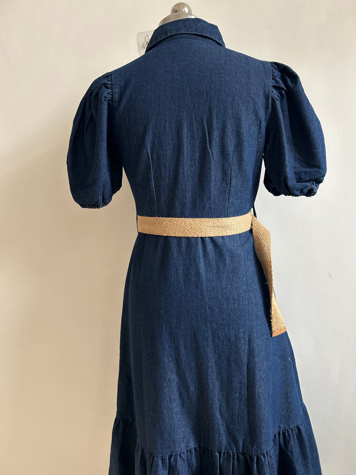 Denim Dress with Belt