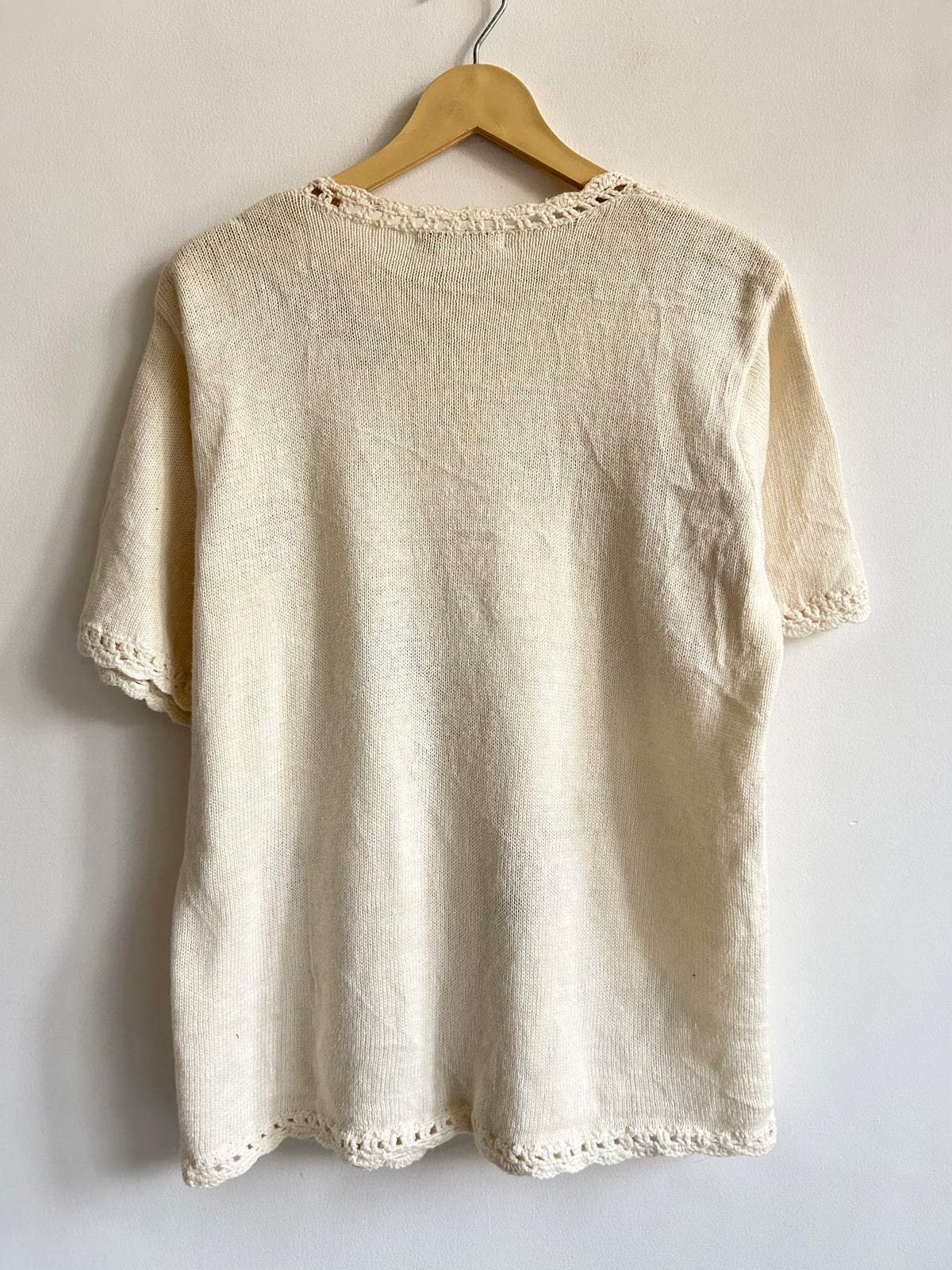 Vintage Crochet Granny Square Short Sleeve Cardigan