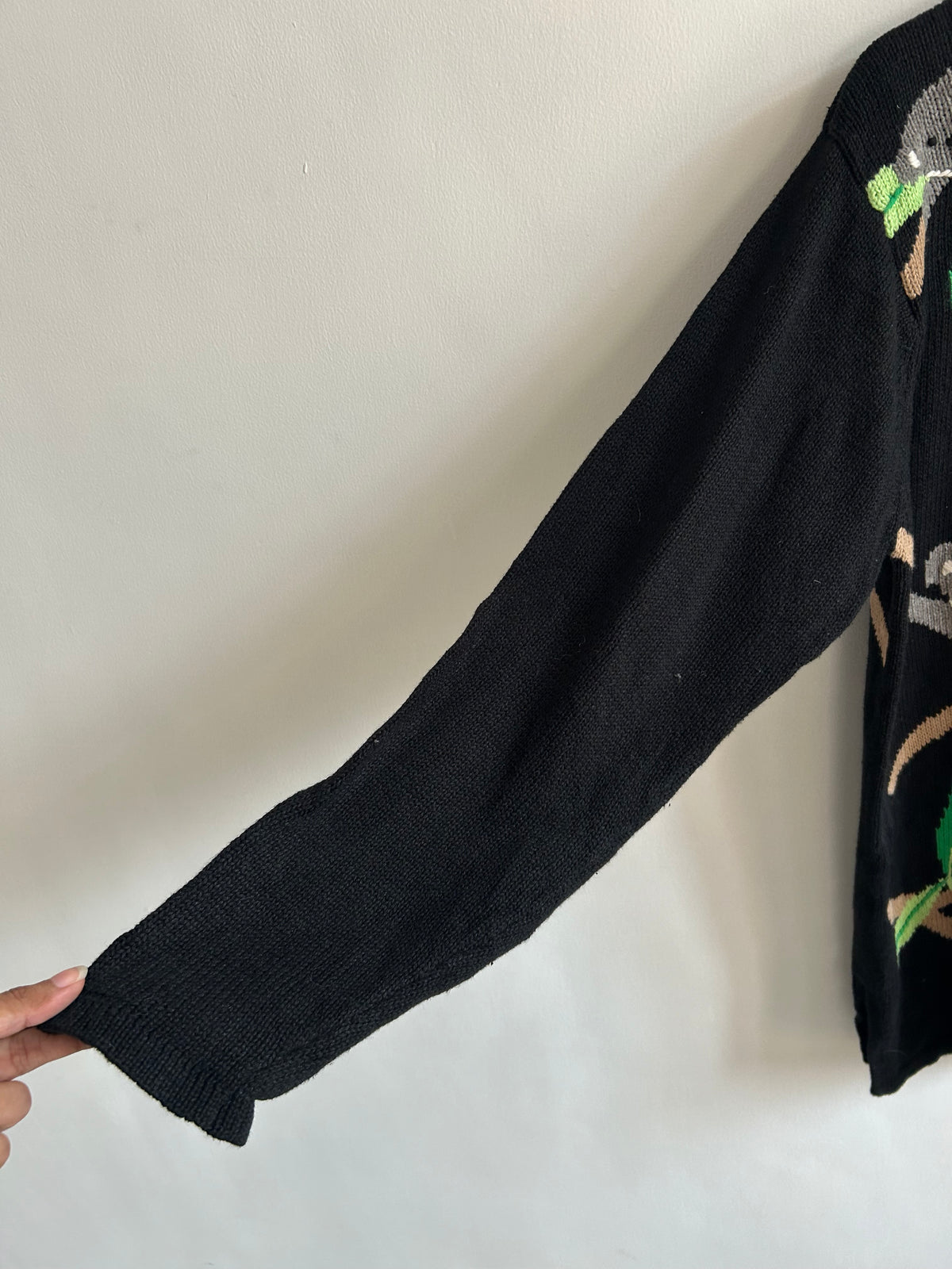 Koala Bear Knit Black Sweater