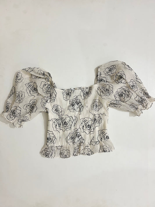 Rose Print Top