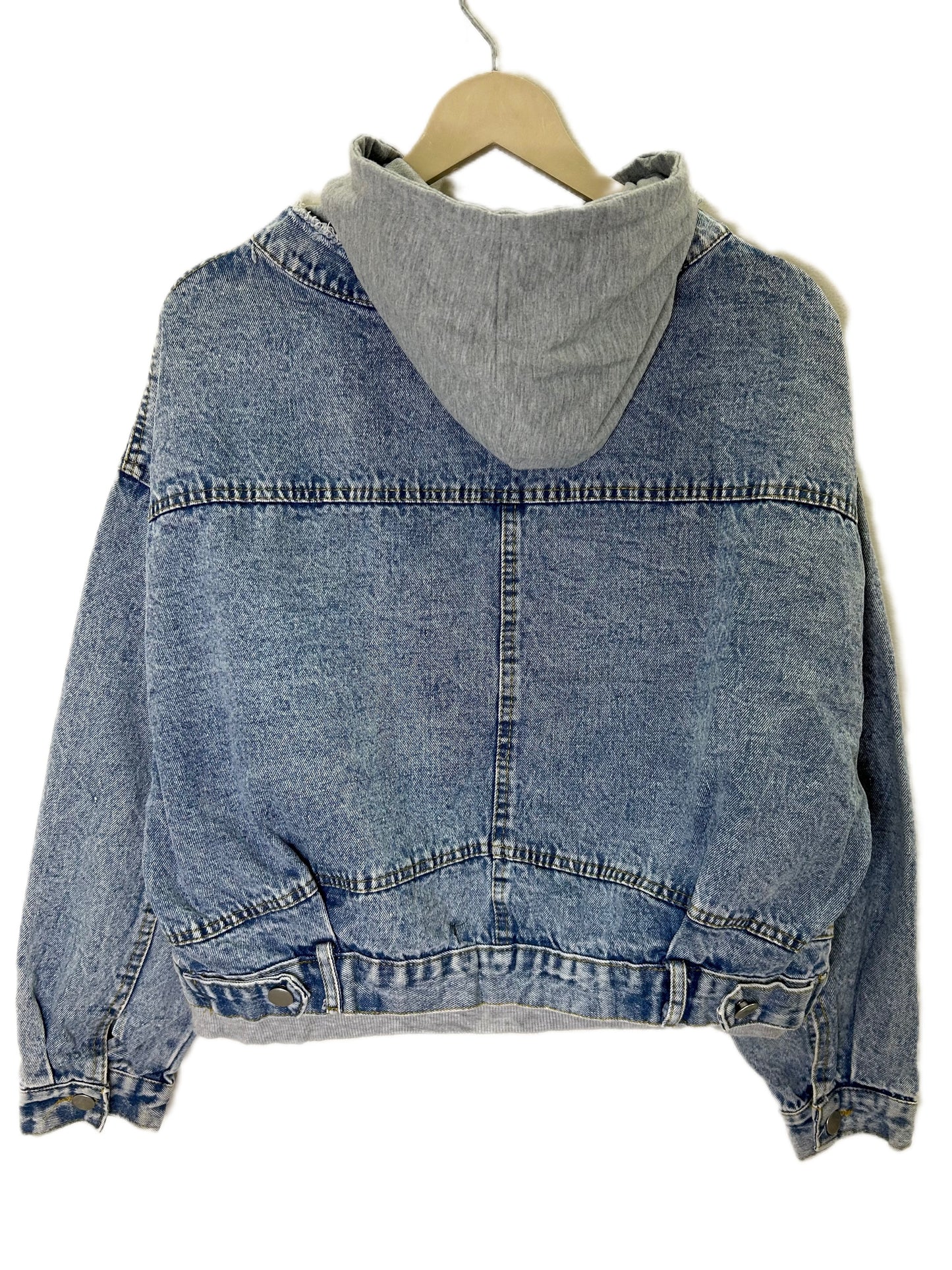Layered Denim Hooded Jacket