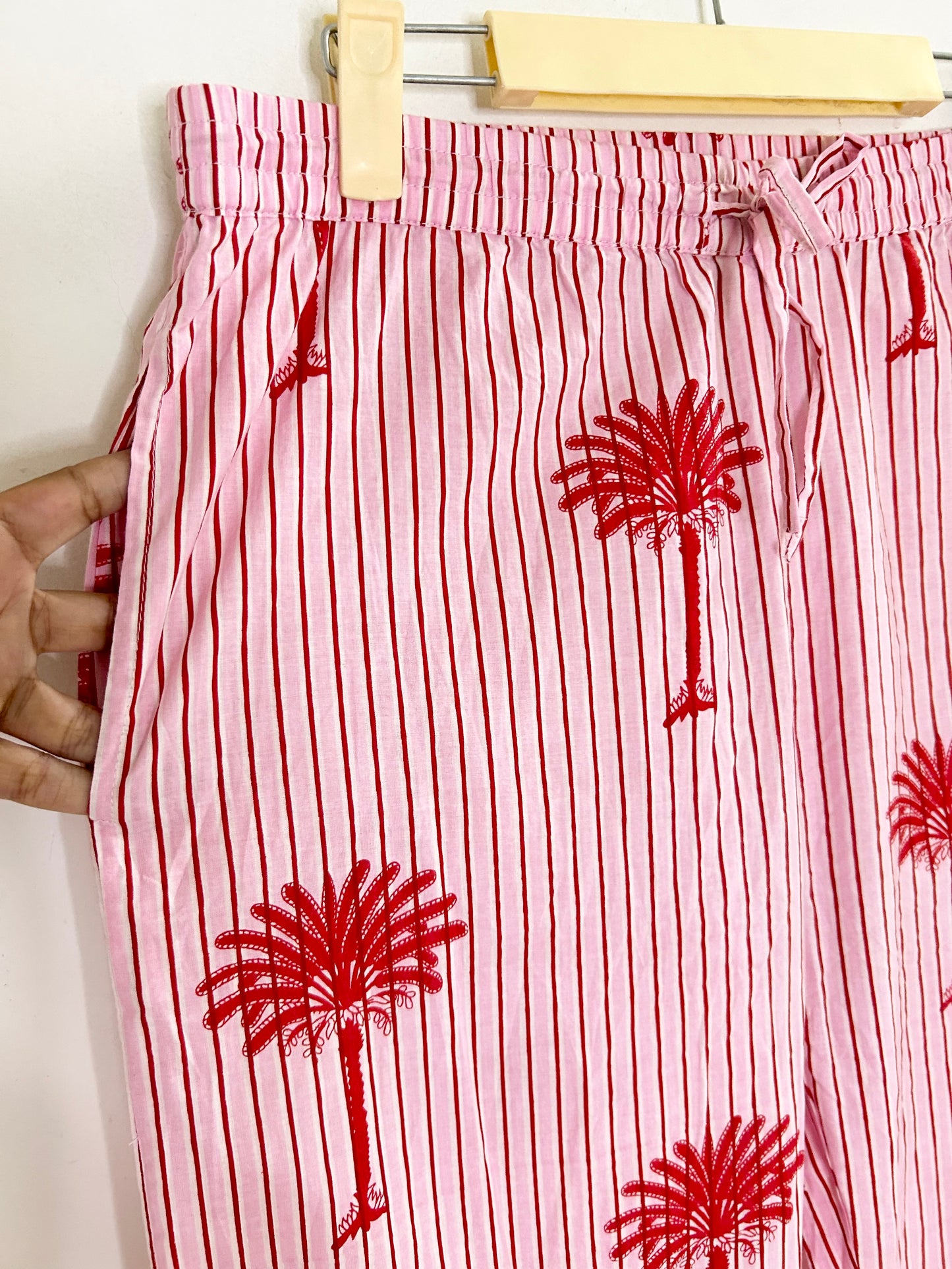 Palm Tree Striped Cotton Co-Ord Set