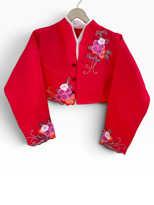 Red Floral Jacket: 32”
