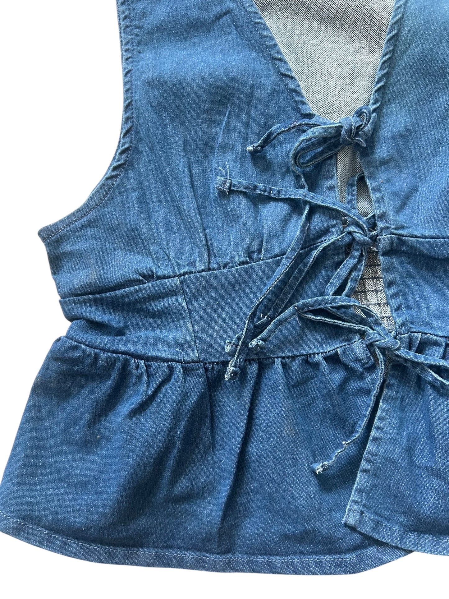 Denim Knot Top:38”