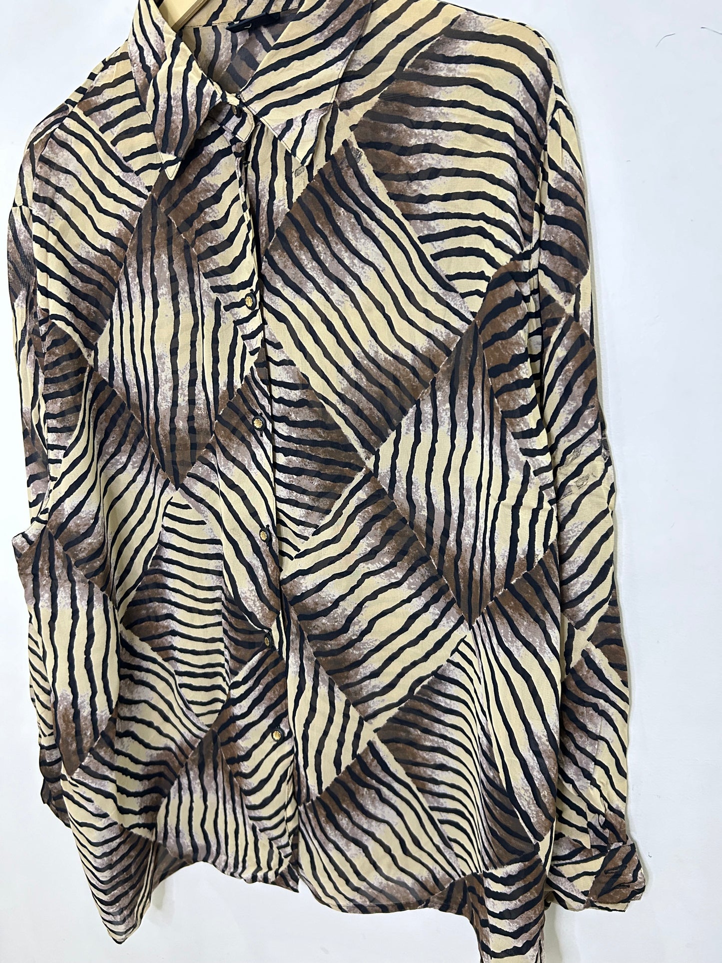 Zig zag Brown Shirt: Chest- 52”