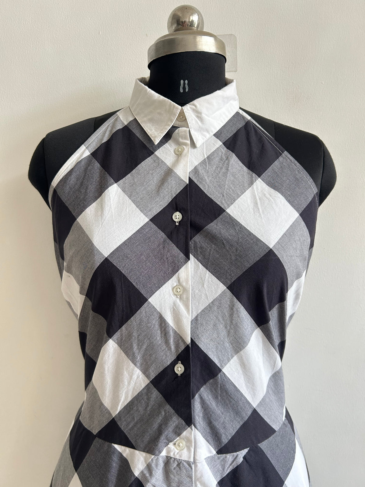 Checkered Halterneck Dress