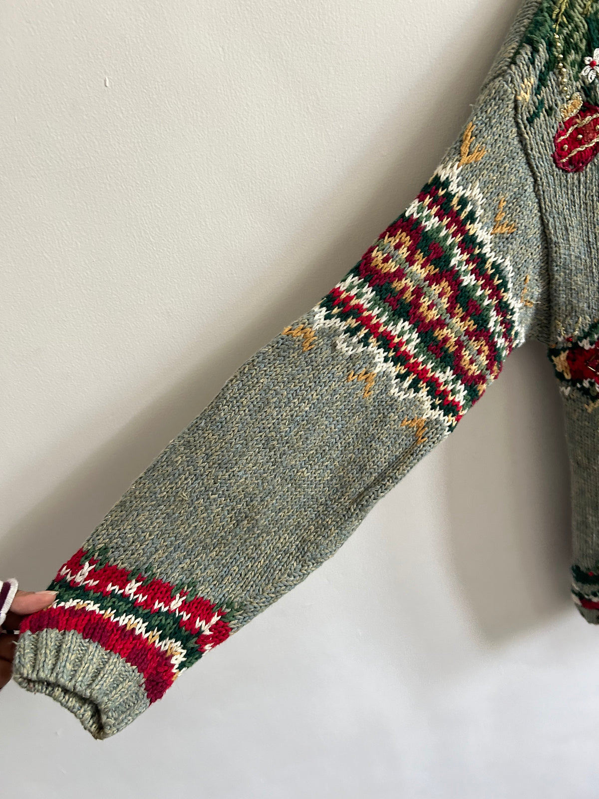 Vintage Christmas Teddy Bear Cardigan