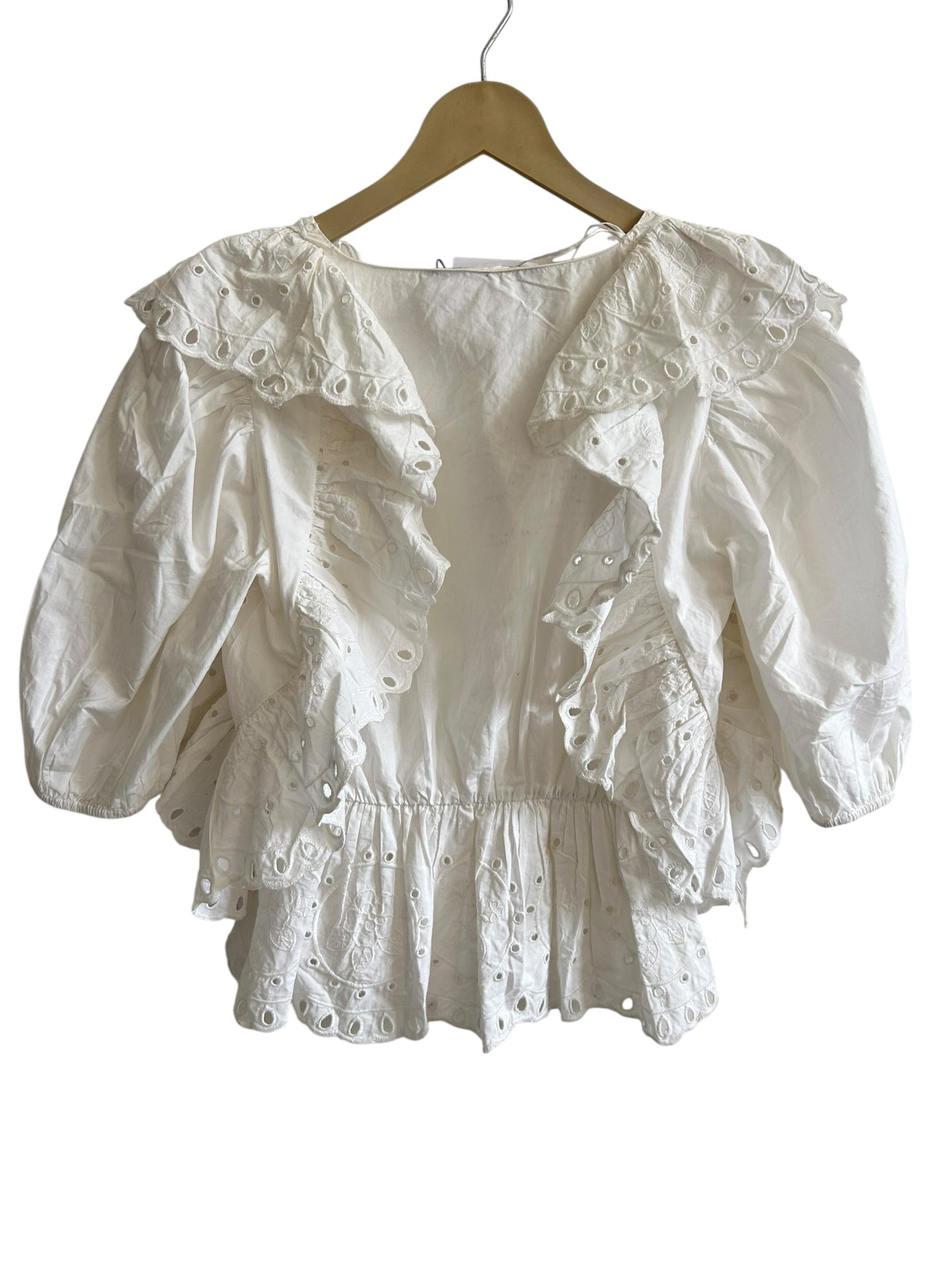 ZARA Cotton Ruffle Top