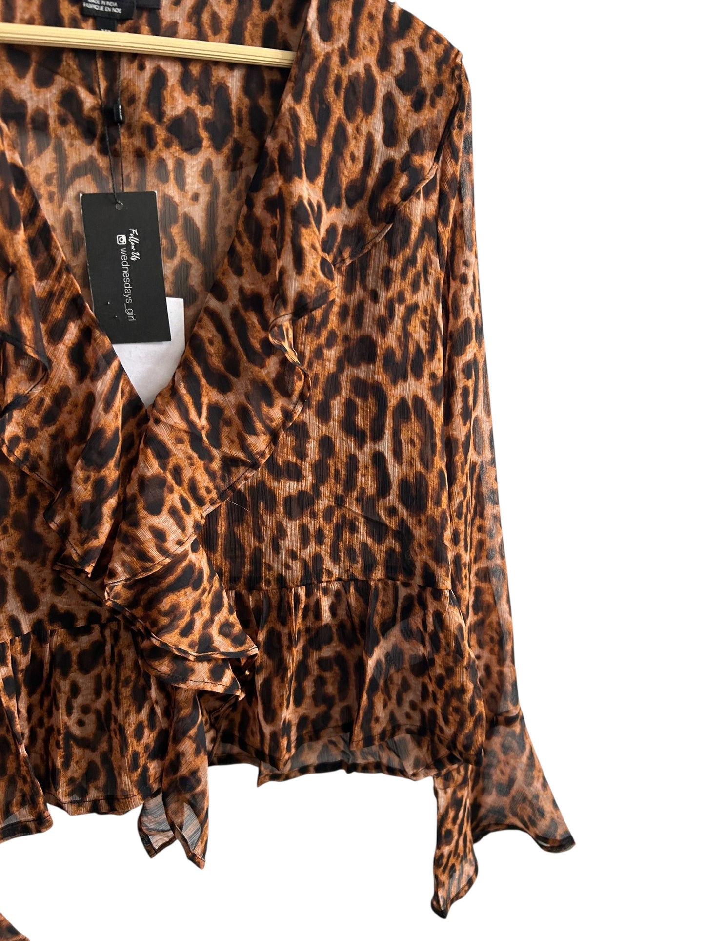 Leopard Ruffle Top