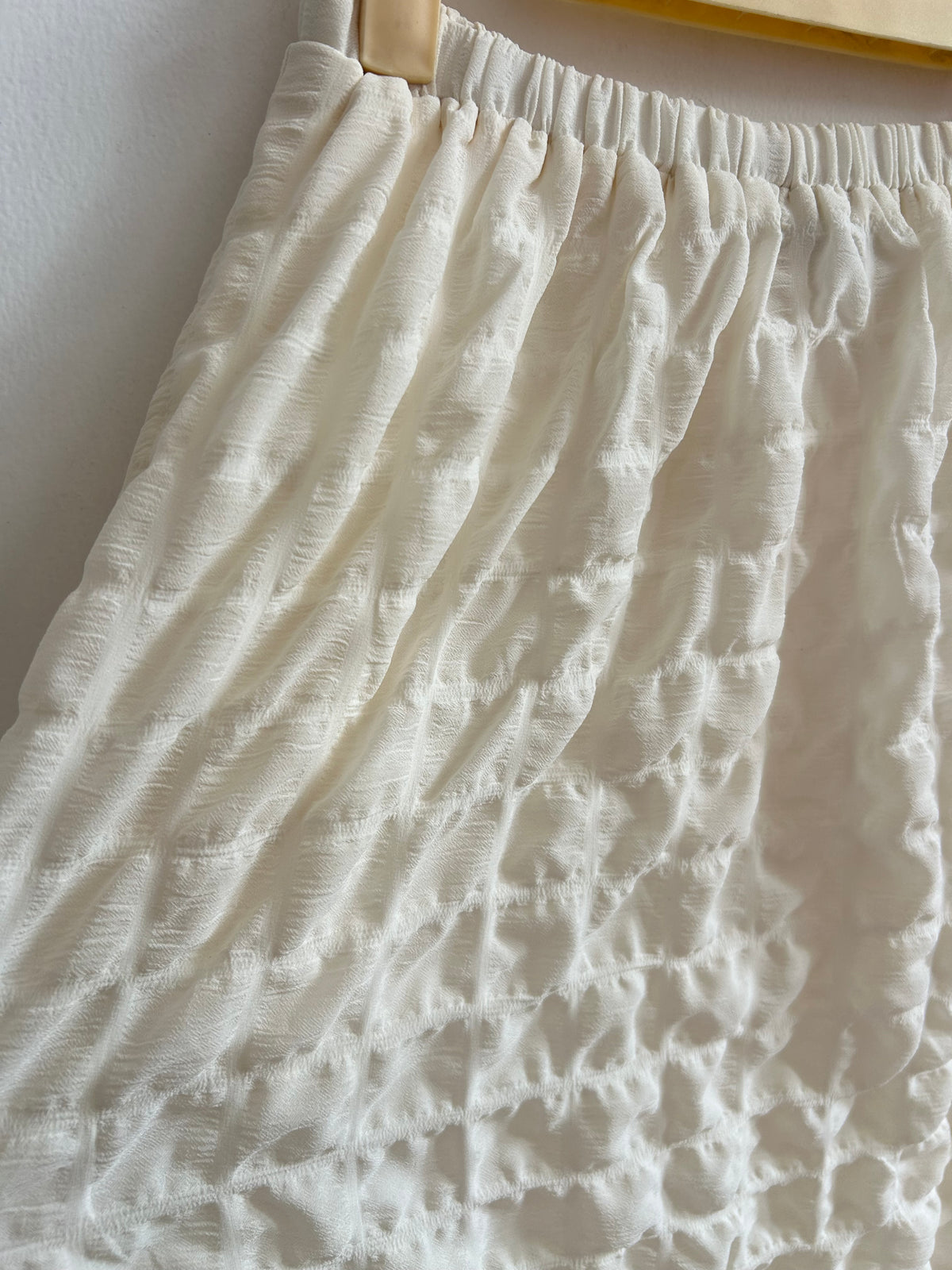 Pretty Little Things Cream Popcorn Skirt with Pocket