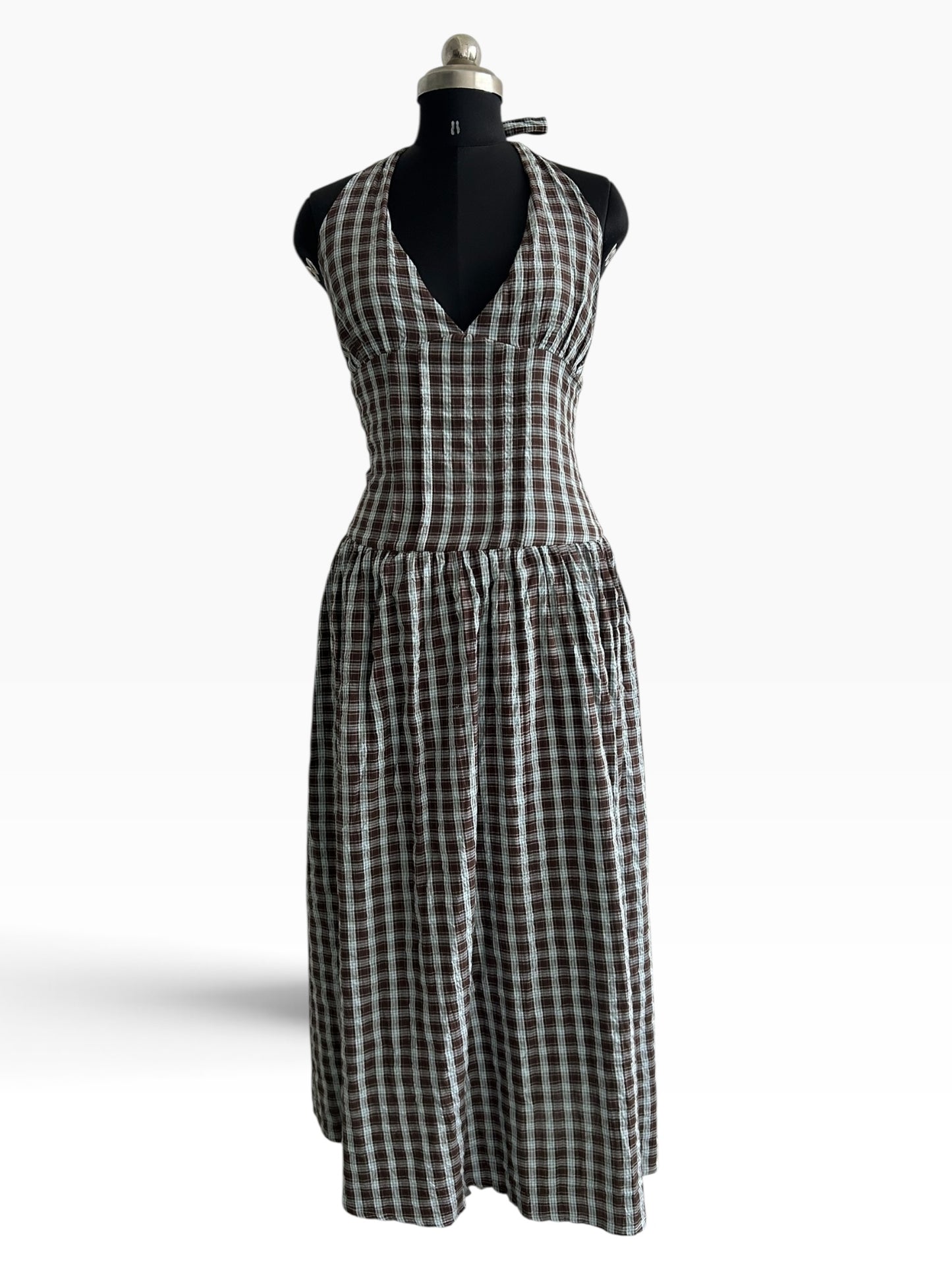 Gingham  Halterneck Dress