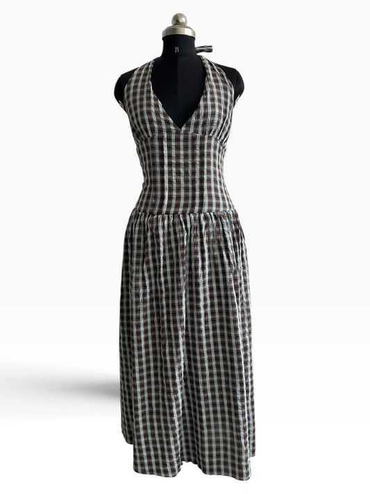 Gingham  Halterneck Dress