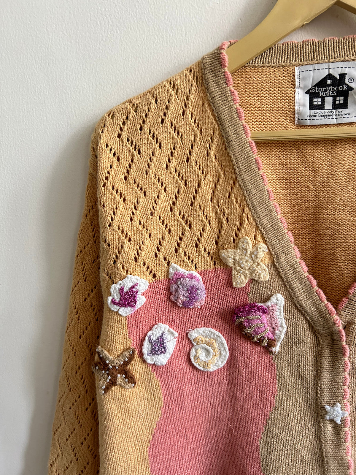 Coastal Seashell Patchwork Cardigan