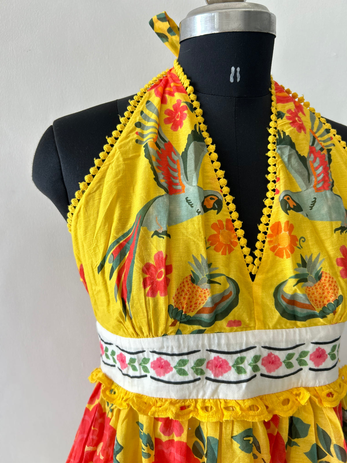 Halterneck Yellow Dress: 36”