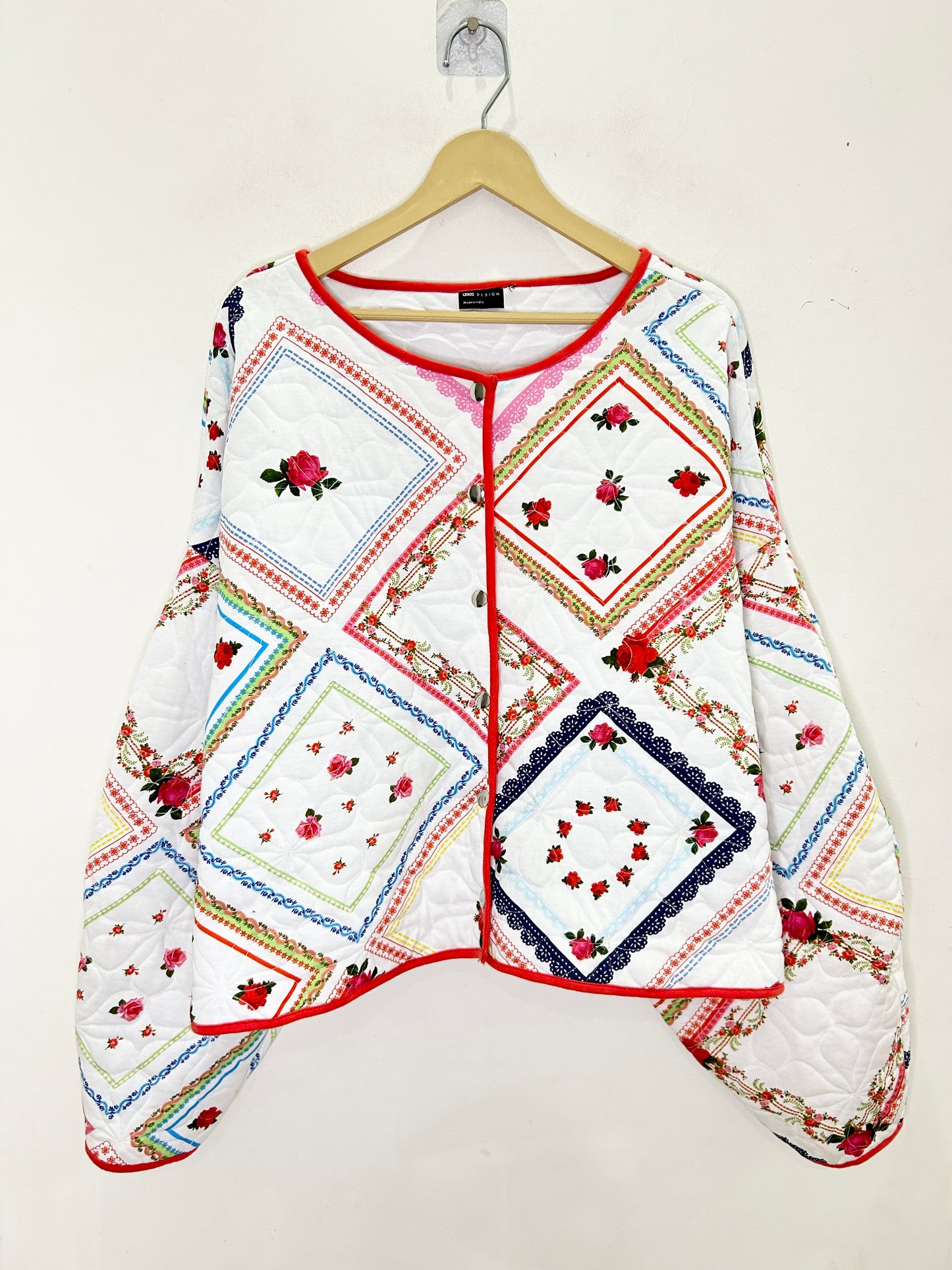 ASOS DESIGN quilted jacket with an all-over floral design