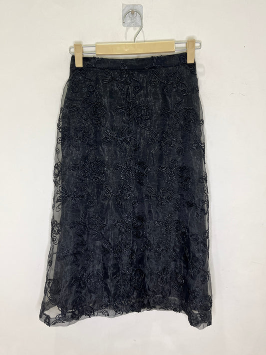 Embroidered Black Skirt