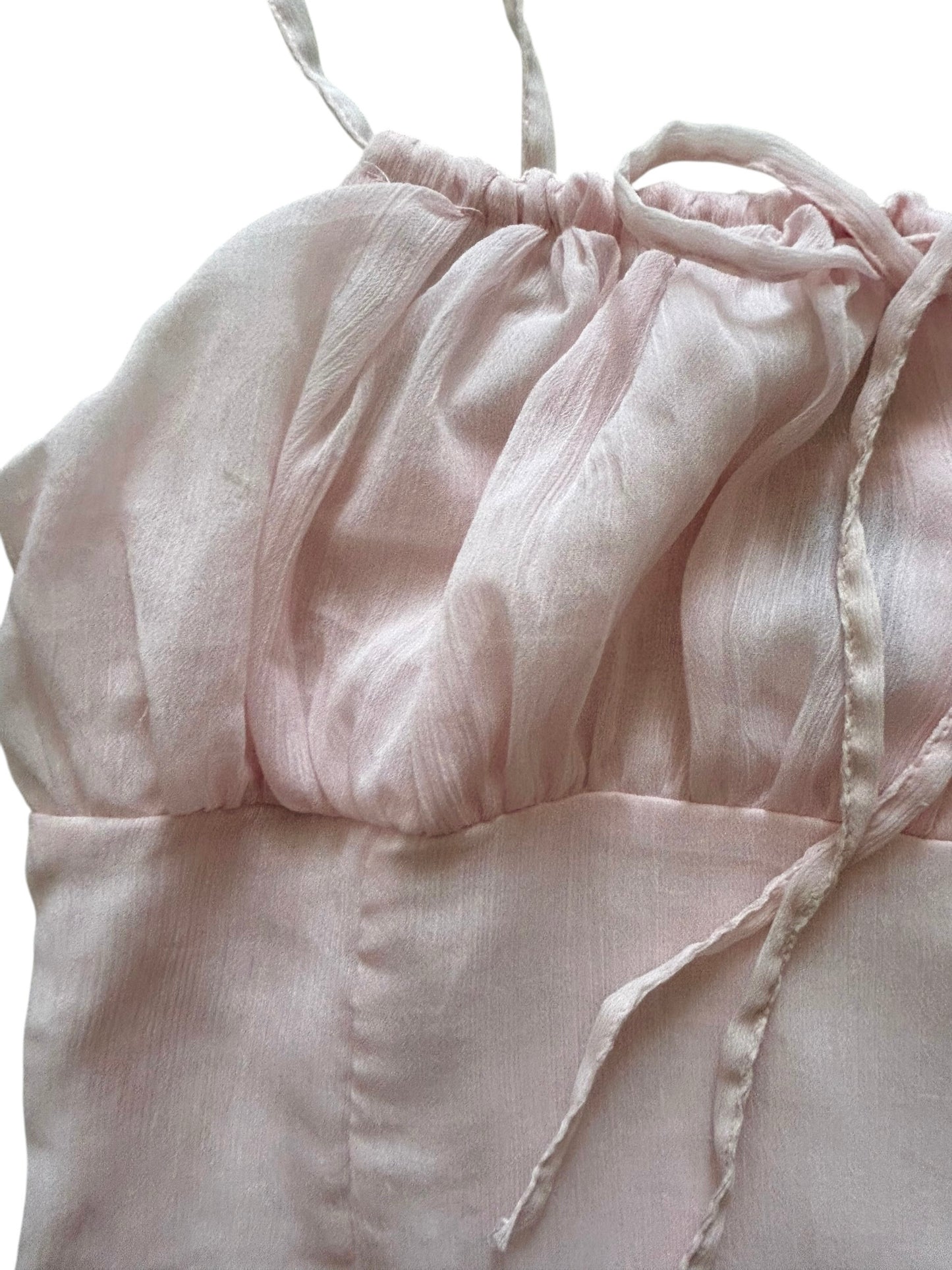 Pretty Little Thing pink ruched bust top