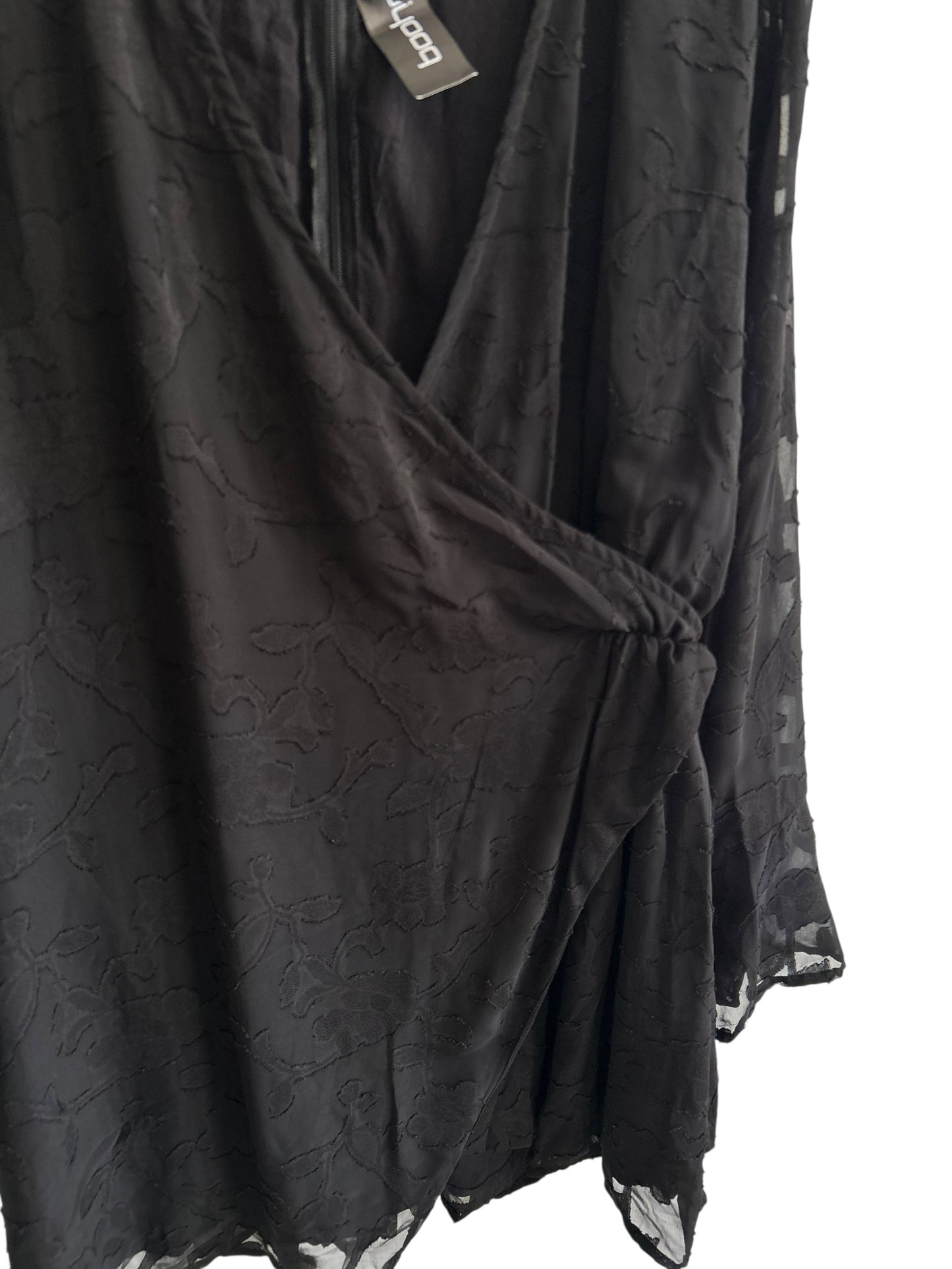 BOOHOO Black Burnout Dress