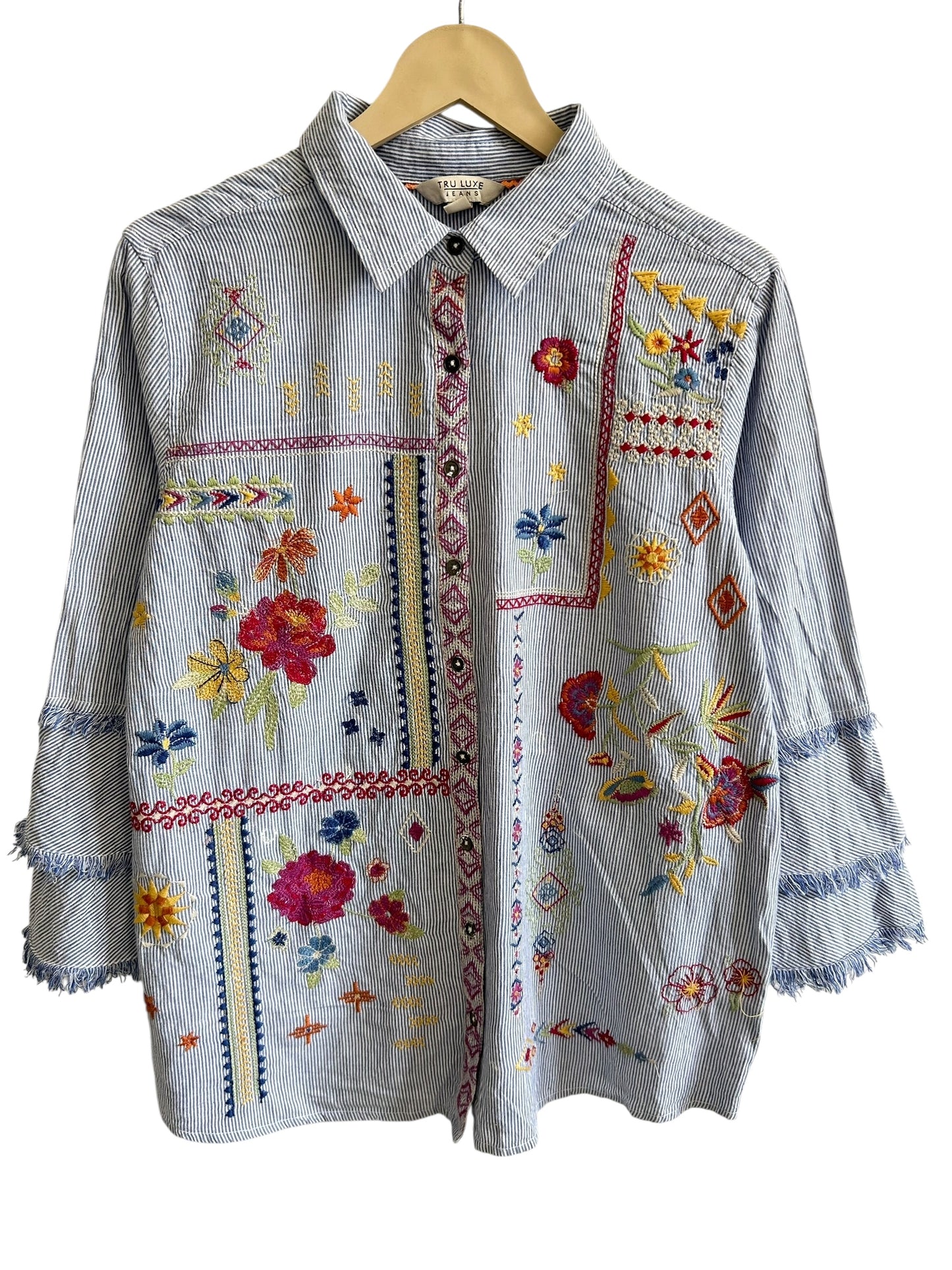 Striped Embroidered Shirt