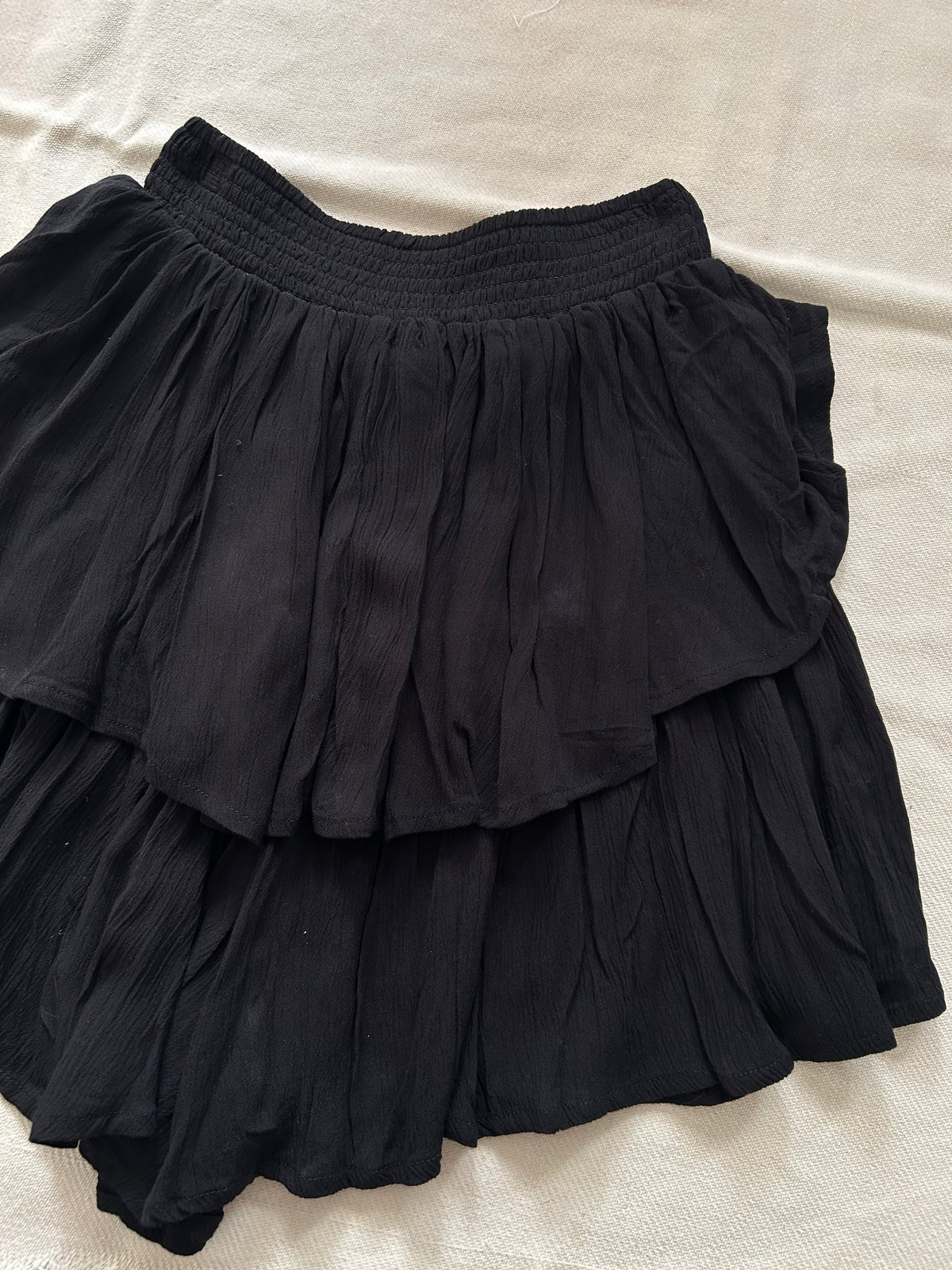 Black Ruffle Shorts: 26”