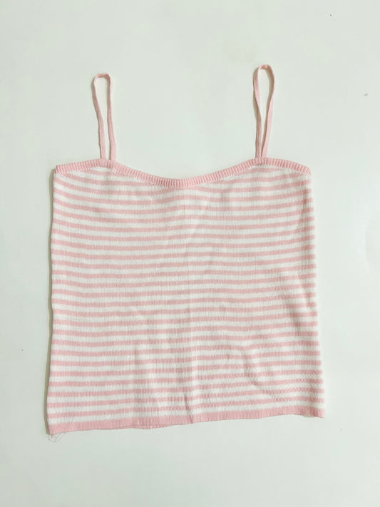 Pink White Camisole Top