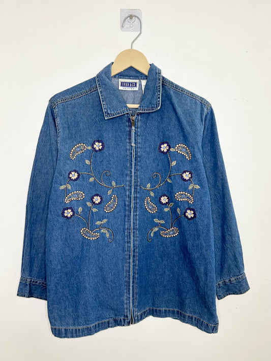 Zipper Embroidered Jacket/ Shirt