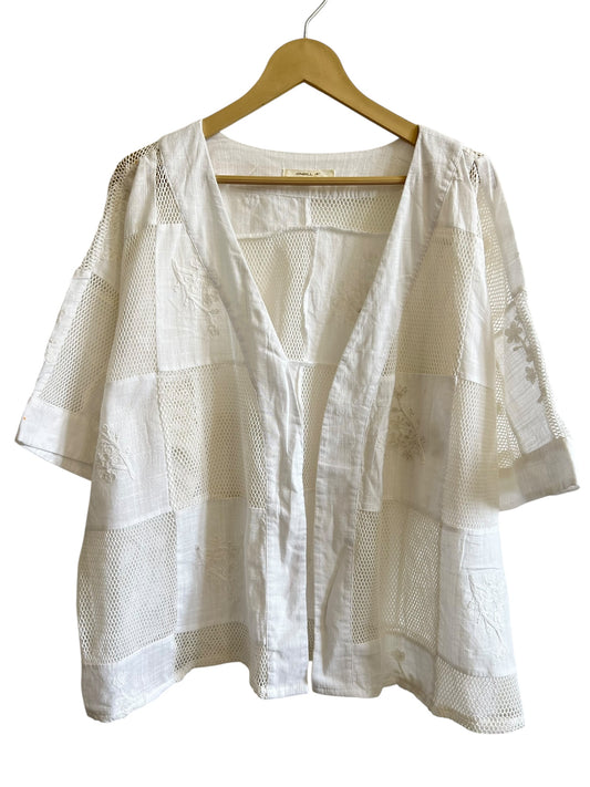 White Embroidered Shrug