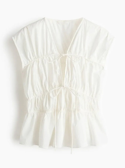 Whit Cotton Knot Top