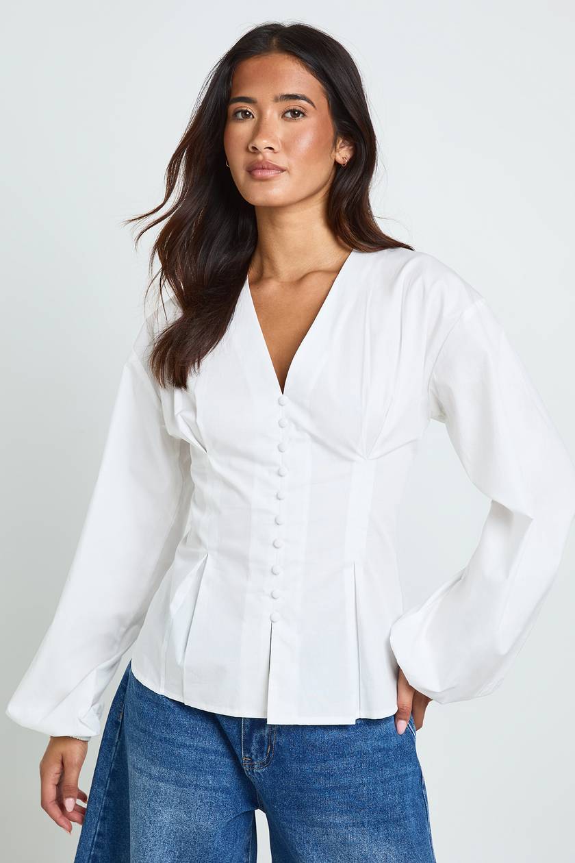 BOOHOO Cotton White Top:36”