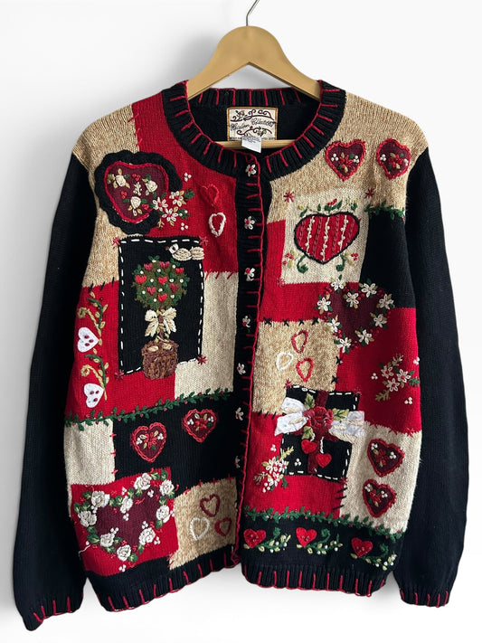 Valentine Heart Patchwork Cardigan