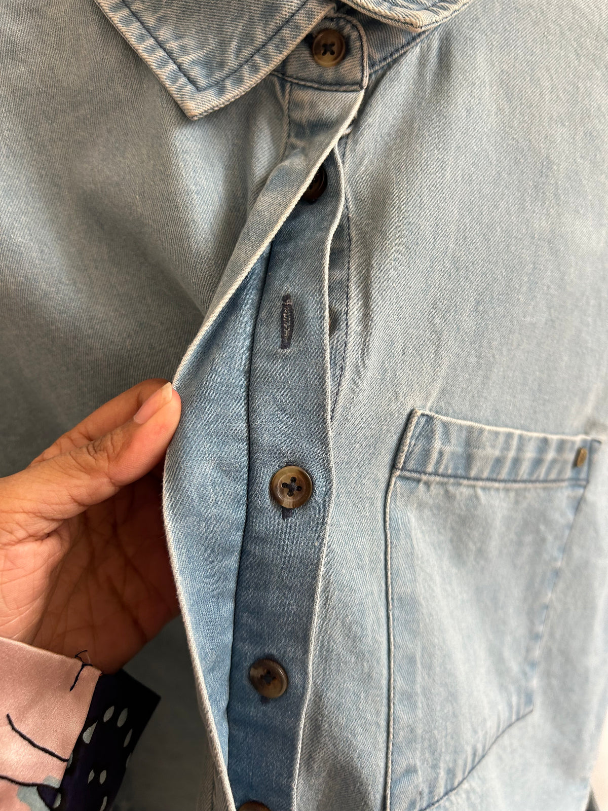 Denim Shirt: 44”