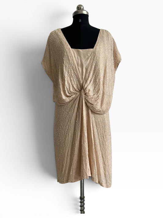 Beige Sequence Dress: 48”