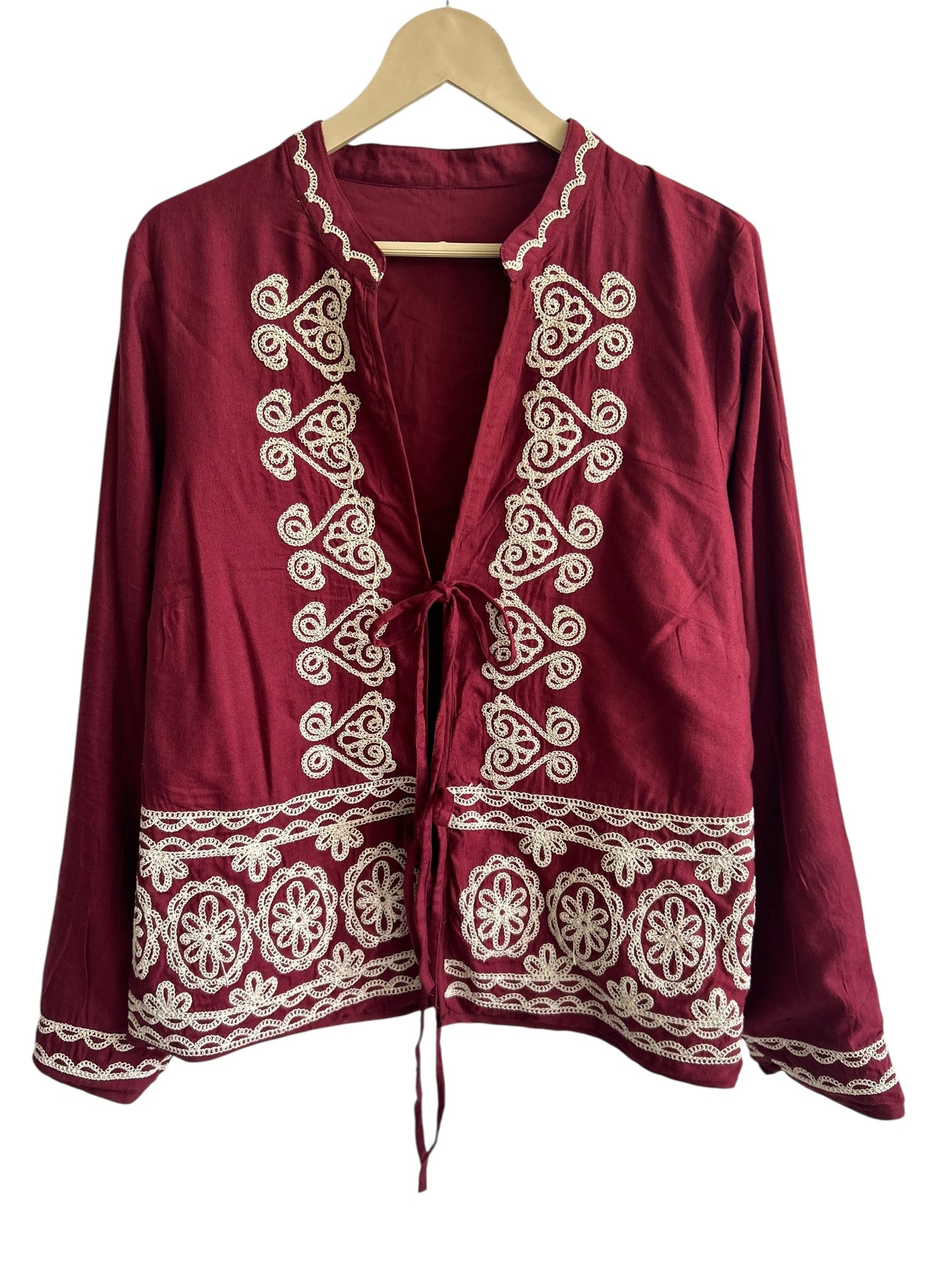 Cotton Embroidered Knot Top